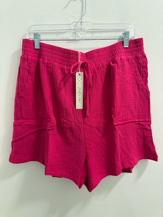 She + Sky Pants - She + Sky PLUS gauze fuchsia shorts